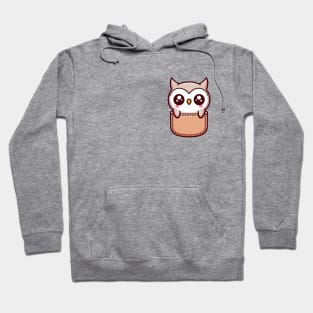 Baby Owl in Pocket Kawaii Bird Lover Hoodie